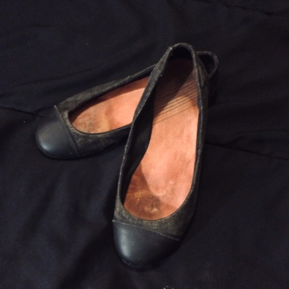 Diesel denim & leather flat